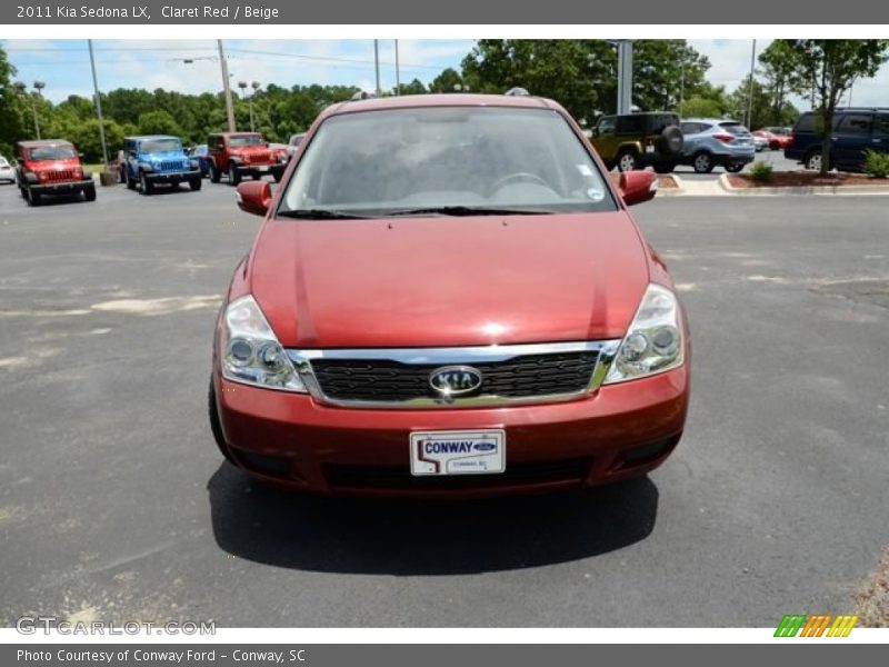 Claret Red / Beige 2011 Kia Sedona LX