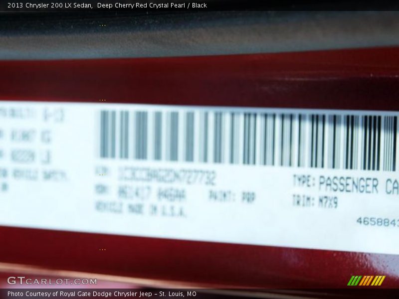 Deep Cherry Red Crystal Pearl / Black 2013 Chrysler 200 LX Sedan