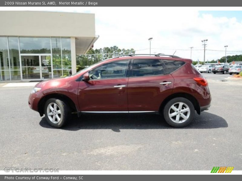 Merlot Metallic / Beige 2009 Nissan Murano SL AWD