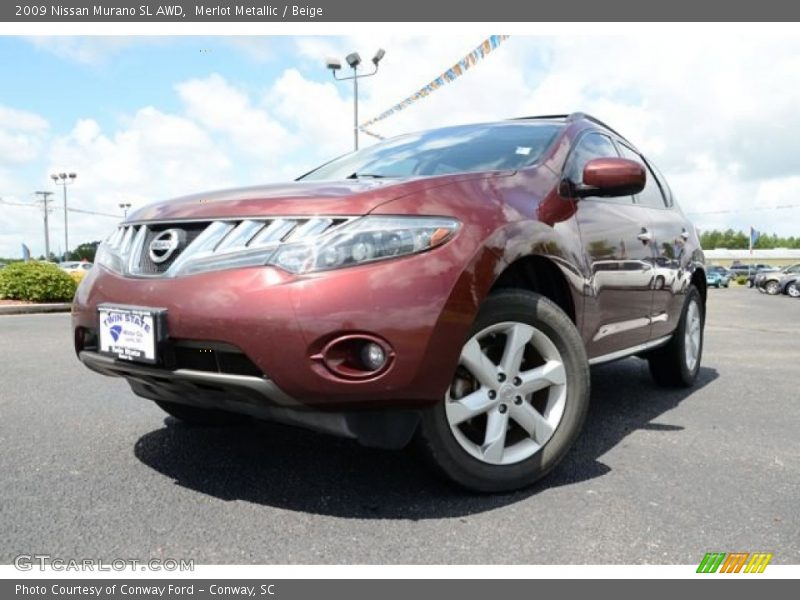 Merlot Metallic / Beige 2009 Nissan Murano SL AWD