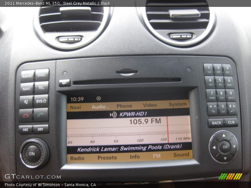 Steel Grey Metallic / Black 2011 Mercedes-Benz ML 350