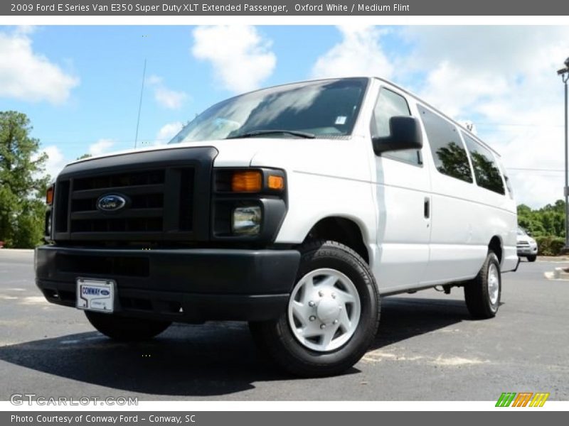 Oxford White / Medium Flint 2009 Ford E Series Van E350 Super Duty XLT Extended Passenger