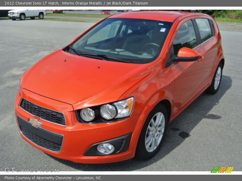 Inferno Orange Metallic / Jet Black/Dark Titanium 2012 Chevrolet Sonic LT Hatch