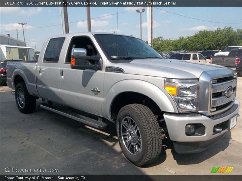 Ingot Silver Metallic / Platinum Black Leather 2013 Ford F250 Super Duty Platinum Crew Cab 4x4