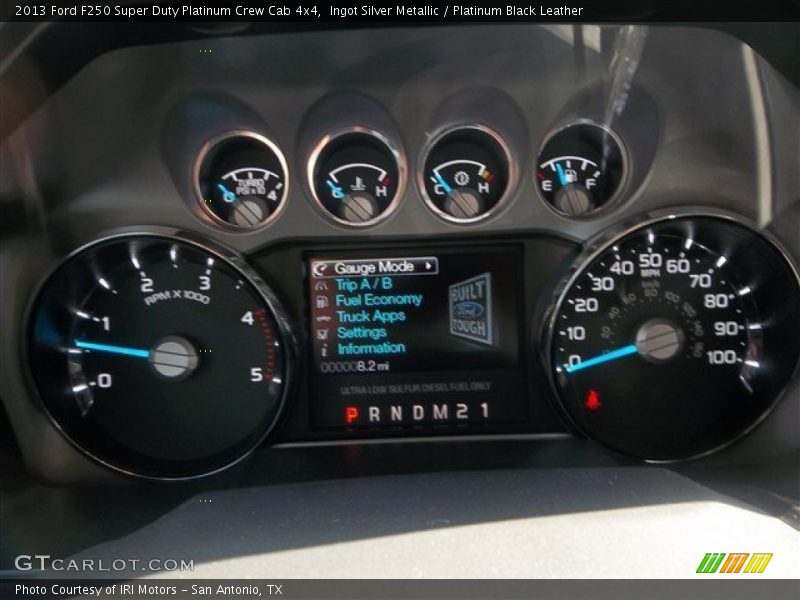 Ingot Silver Metallic / Platinum Black Leather 2013 Ford F250 Super Duty Platinum Crew Cab 4x4