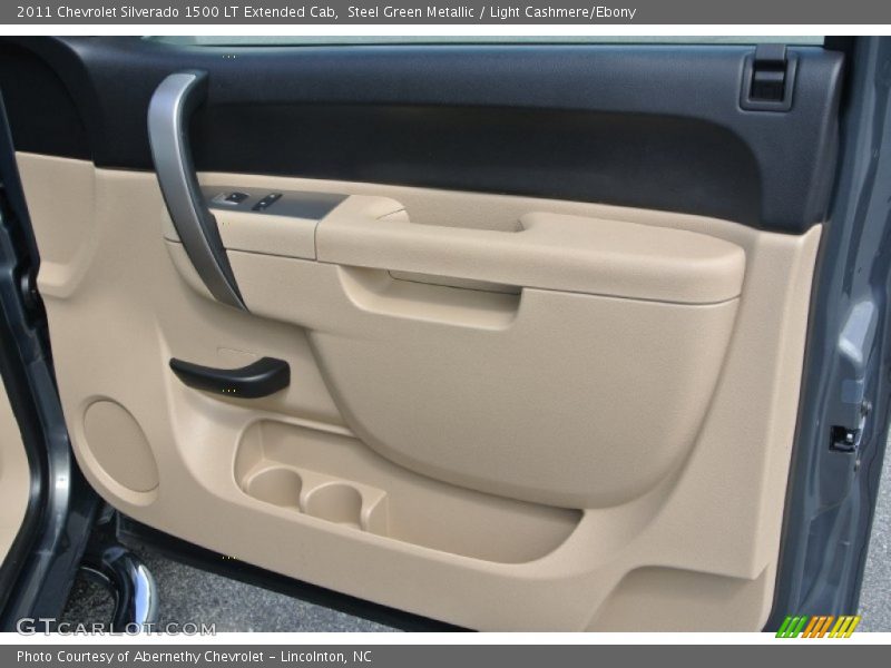 Steel Green Metallic / Light Cashmere/Ebony 2011 Chevrolet Silverado 1500 LT Extended Cab
