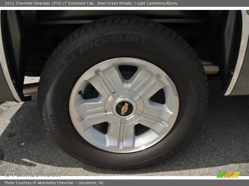 Steel Green Metallic / Light Cashmere/Ebony 2011 Chevrolet Silverado 1500 LT Extended Cab