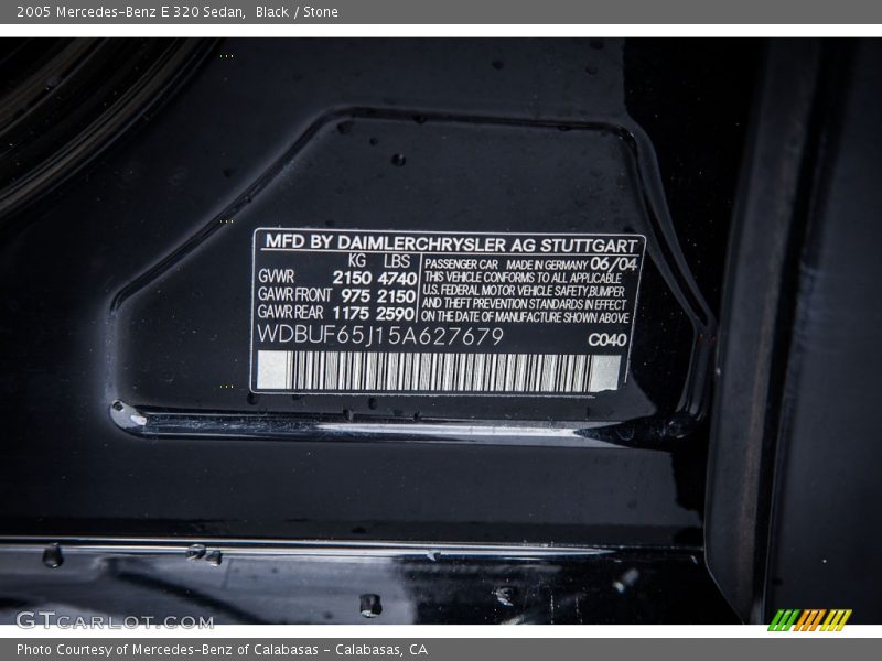 Black / Stone 2005 Mercedes-Benz E 320 Sedan
