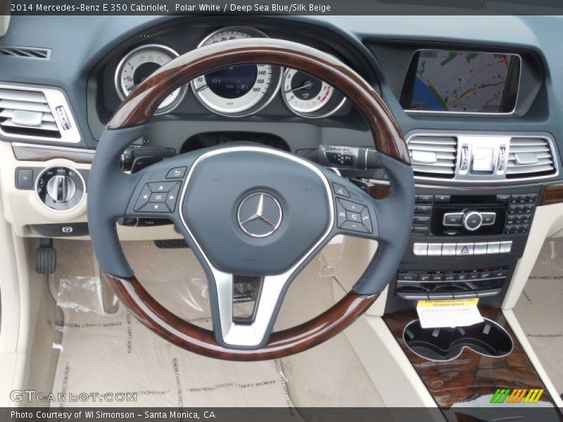 Polar White / Deep Sea Blue/Silk Beige 2014 Mercedes-Benz E 350 Cabriolet