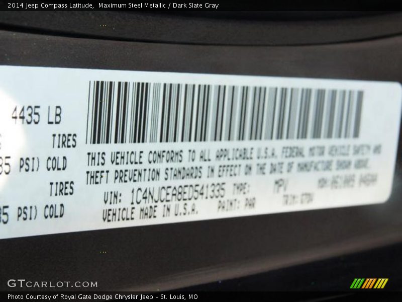 Maximum Steel Metallic / Dark Slate Gray 2014 Jeep Compass Latitude