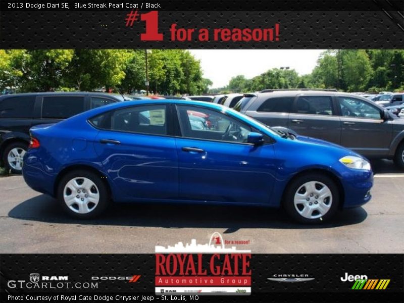 Blue Streak Pearl Coat / Black 2013 Dodge Dart SE