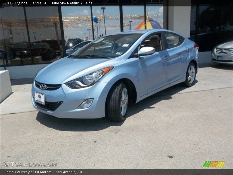 Blue Sky Metallic / Beige 2012 Hyundai Elantra GLS