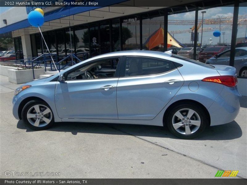 Blue Sky Metallic / Beige 2012 Hyundai Elantra GLS