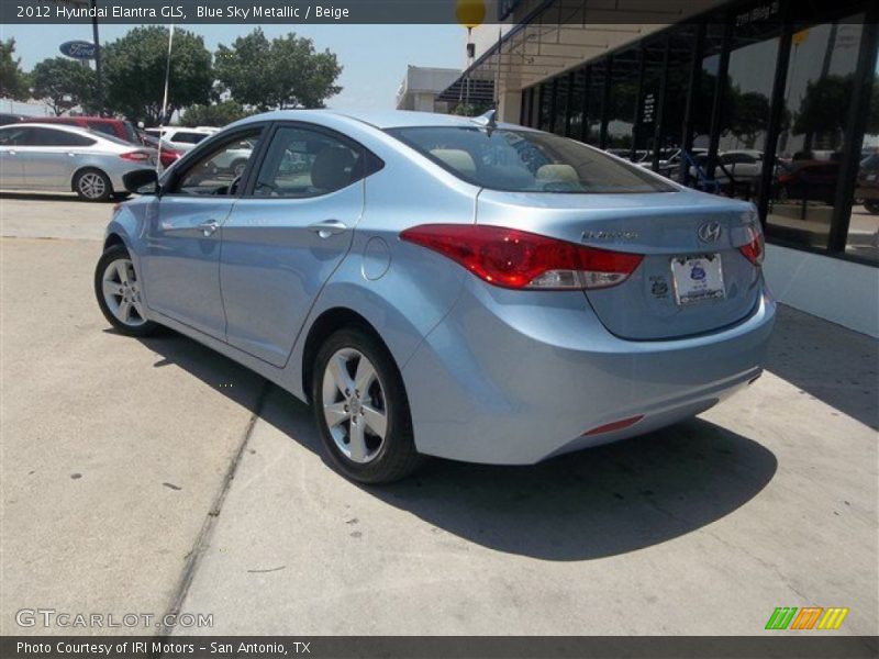 Blue Sky Metallic / Beige 2012 Hyundai Elantra GLS