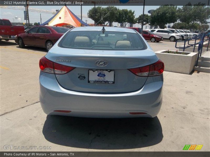 Blue Sky Metallic / Beige 2012 Hyundai Elantra GLS