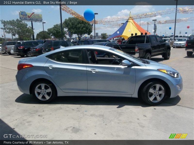 Blue Sky Metallic / Beige 2012 Hyundai Elantra GLS