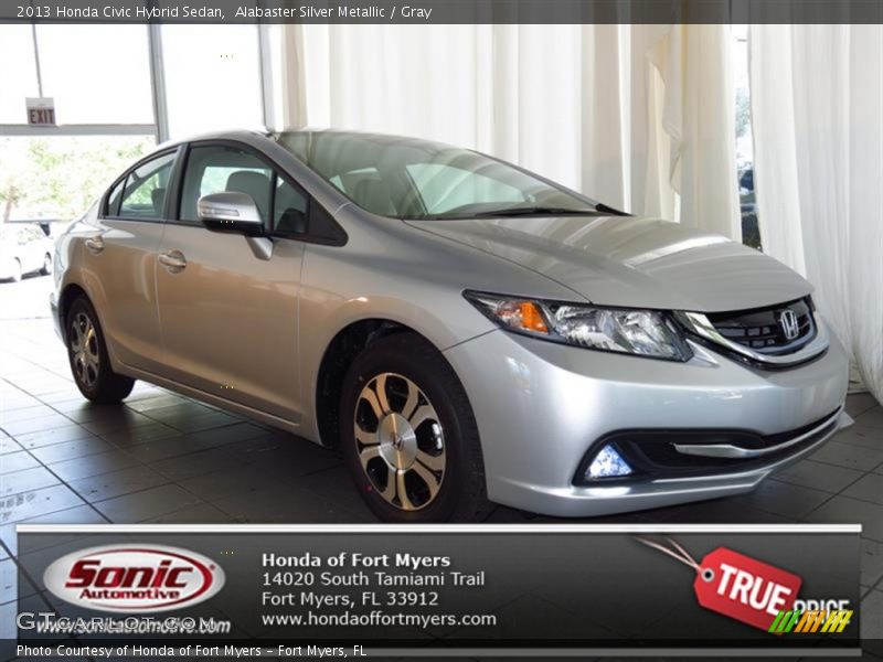 Alabaster Silver Metallic / Gray 2013 Honda Civic Hybrid Sedan