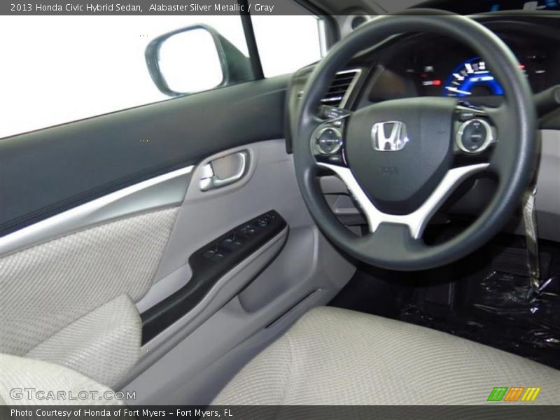 Alabaster Silver Metallic / Gray 2013 Honda Civic Hybrid Sedan