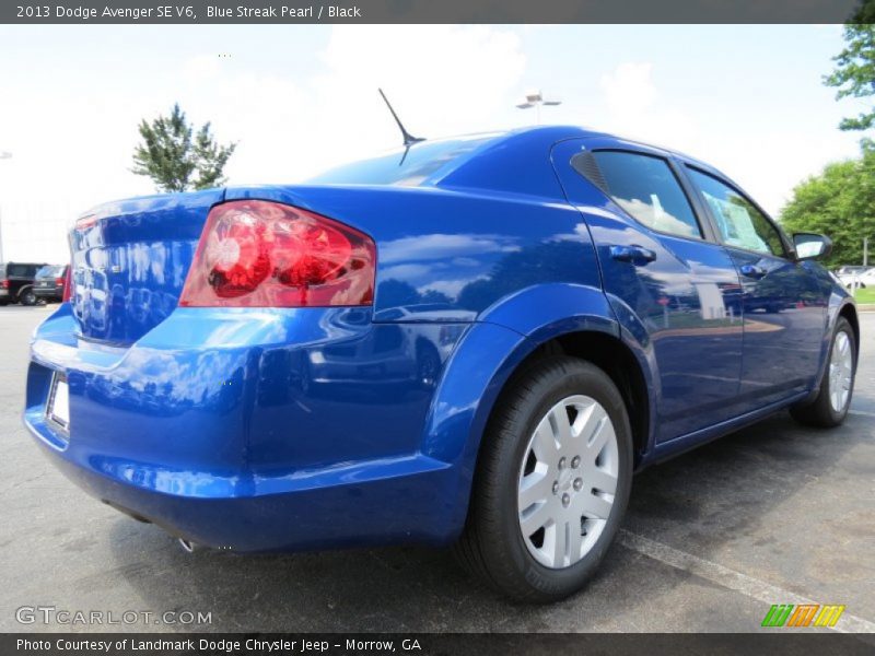 Blue Streak Pearl / Black 2013 Dodge Avenger SE V6