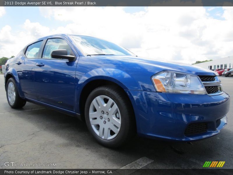 Blue Streak Pearl / Black 2013 Dodge Avenger SE V6