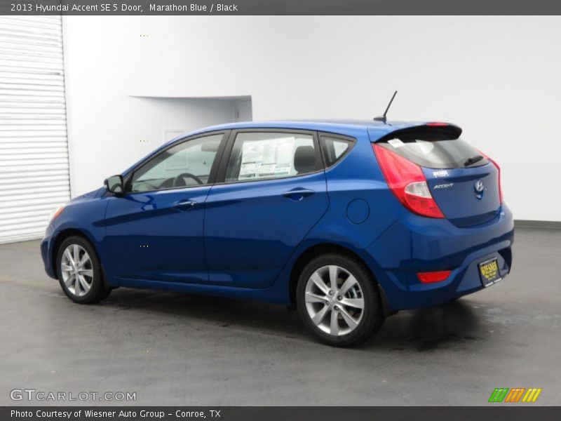 Marathon Blue / Black 2013 Hyundai Accent SE 5 Door