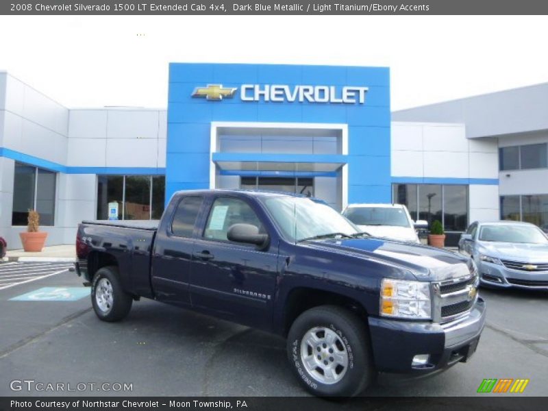 Dark Blue Metallic / Light Titanium/Ebony Accents 2008 Chevrolet Silverado 1500 LT Extended Cab 4x4