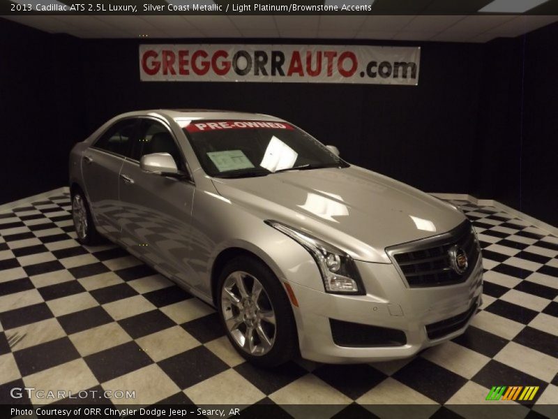 Silver Coast Metallic / Light Platinum/Brownstone Accents 2013 Cadillac ATS 2.5L Luxury