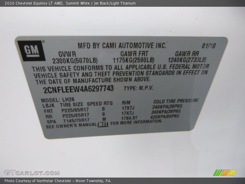 Summit White / Jet Black/Light Titanium 2010 Chevrolet Equinox LT AWD