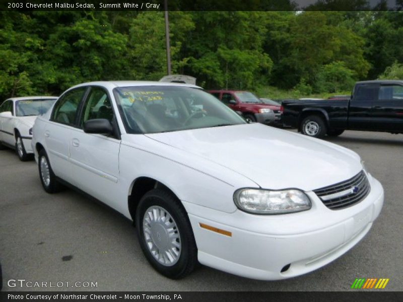 Summit White / Gray 2003 Chevrolet Malibu Sedan