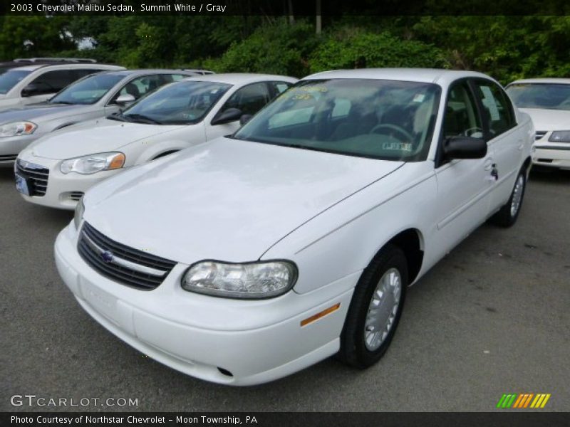 Summit White / Gray 2003 Chevrolet Malibu Sedan