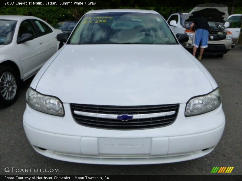 Summit White / Gray 2003 Chevrolet Malibu Sedan