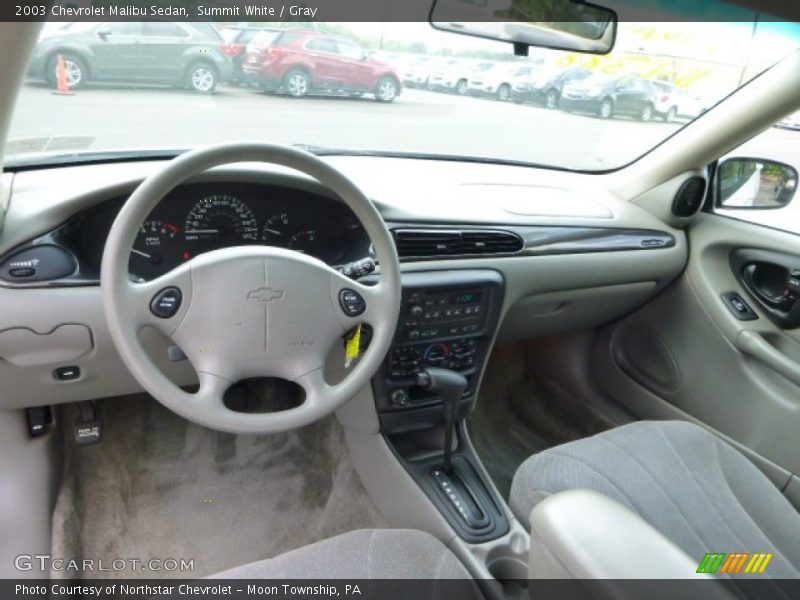 Summit White / Gray 2003 Chevrolet Malibu Sedan