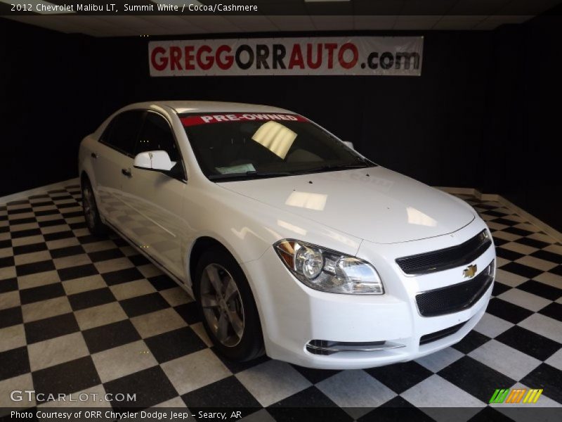 Summit White / Cocoa/Cashmere 2012 Chevrolet Malibu LT