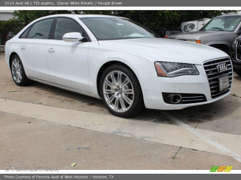 Glacier White Metallic / Nougat Brown 2014 Audi A8 L TDI quattro