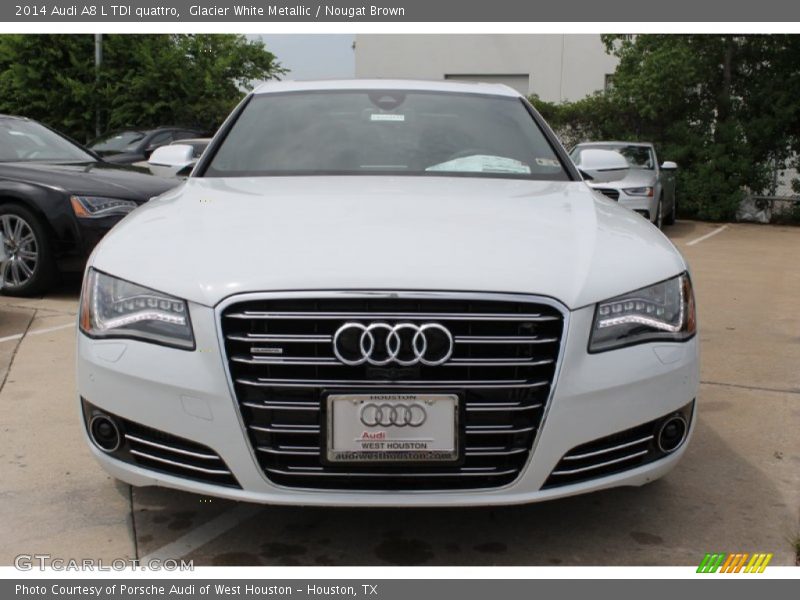 Glacier White Metallic / Nougat Brown 2014 Audi A8 L TDI quattro