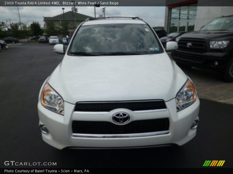 Blizzard White Pearl / Sand Beige 2009 Toyota RAV4 Limited 4WD