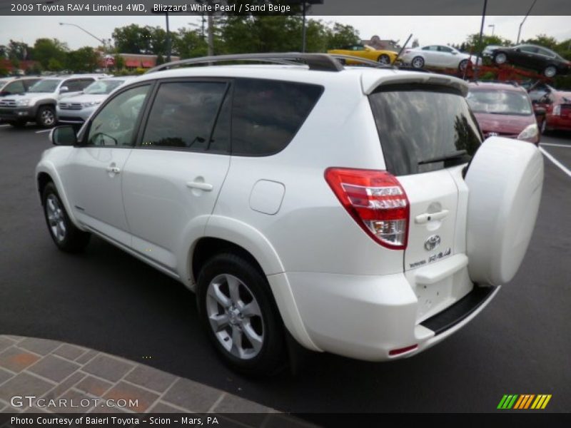 Blizzard White Pearl / Sand Beige 2009 Toyota RAV4 Limited 4WD