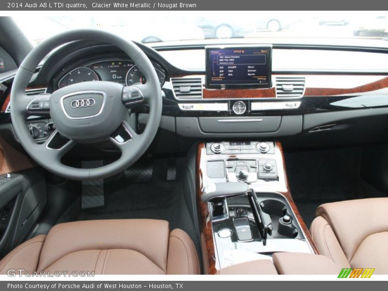 Glacier White Metallic / Nougat Brown 2014 Audi A8 L TDI quattro