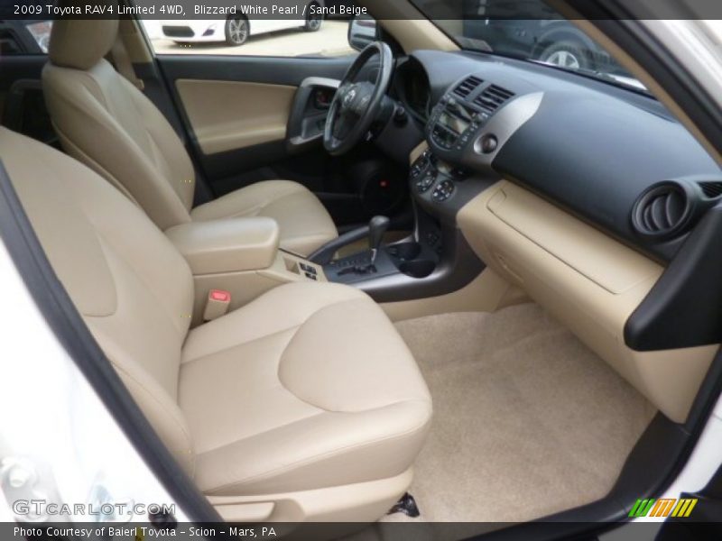 Blizzard White Pearl / Sand Beige 2009 Toyota RAV4 Limited 4WD