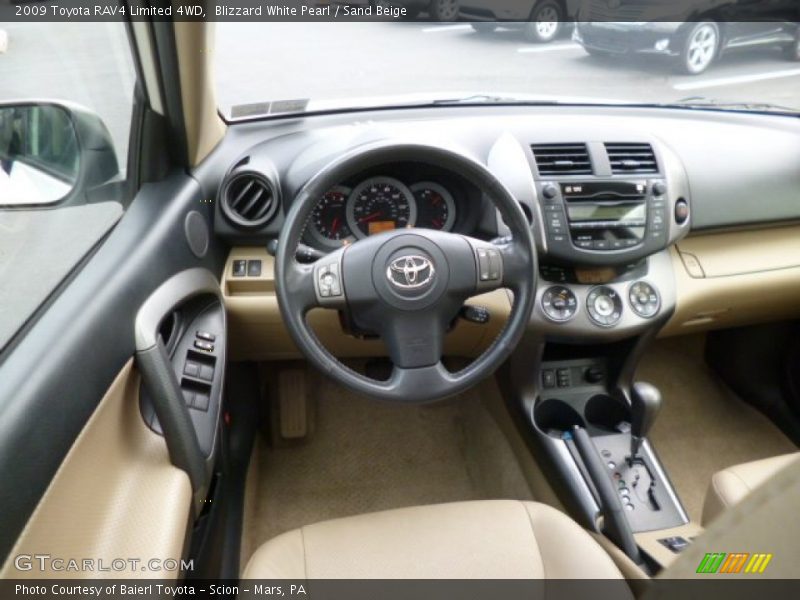 Blizzard White Pearl / Sand Beige 2009 Toyota RAV4 Limited 4WD