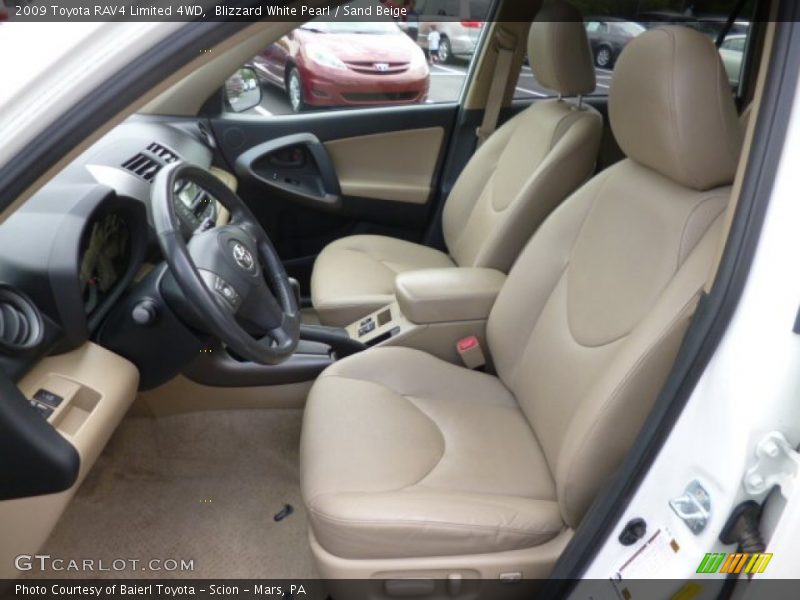 Blizzard White Pearl / Sand Beige 2009 Toyota RAV4 Limited 4WD