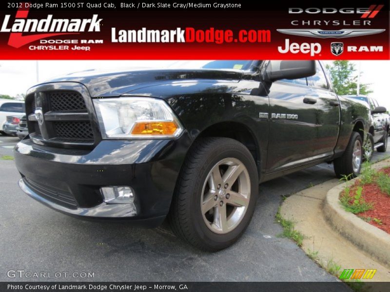 Black / Dark Slate Gray/Medium Graystone 2012 Dodge Ram 1500 ST Quad Cab