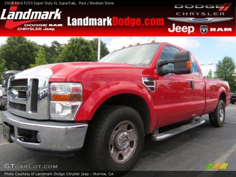 Red / Medium Stone 2008 Ford F250 Super Duty XL SuperCab