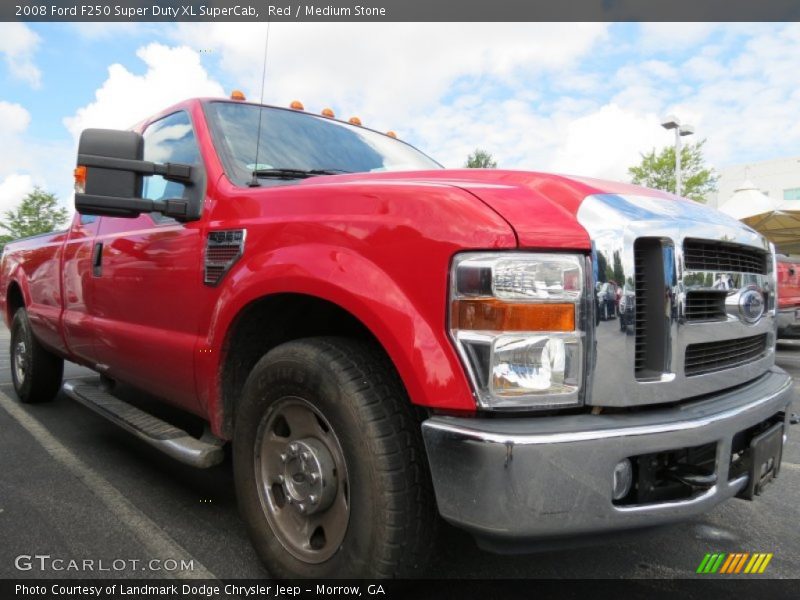 Red / Medium Stone 2008 Ford F250 Super Duty XL SuperCab