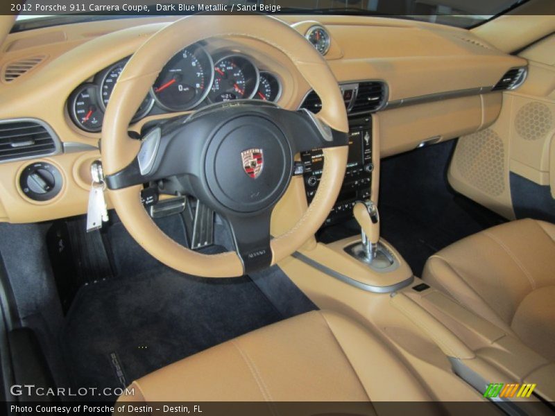 Dark Blue Metallic / Sand Beige 2012 Porsche 911 Carrera Coupe
