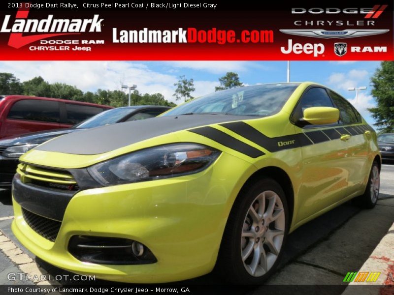 Citrus Peel Pearl Coat / Black/Light Diesel Gray 2013 Dodge Dart Rallye