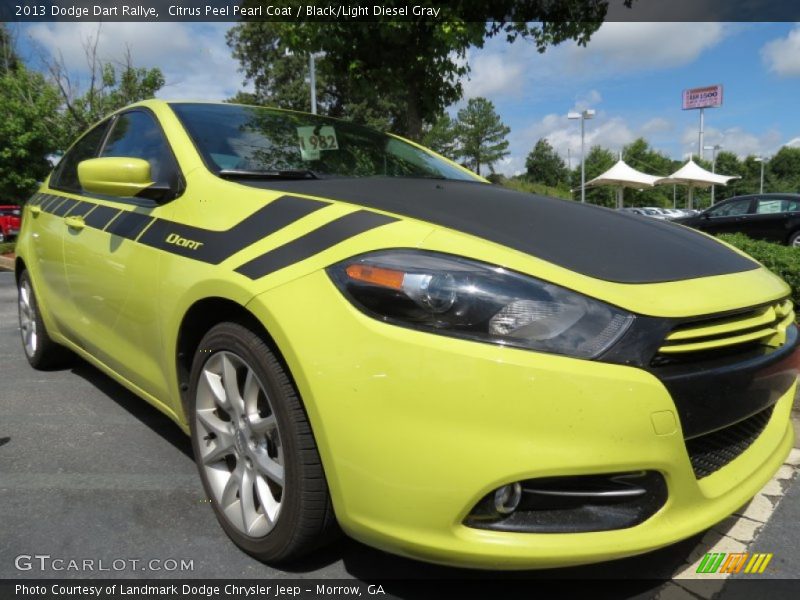 Citrus Peel Pearl Coat / Black/Light Diesel Gray 2013 Dodge Dart Rallye