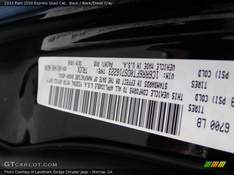 Black / Black/Diesel Gray 2013 Ram 1500 Express Quad Cab