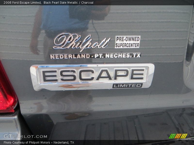 Black Pearl Slate Metallic / Charcoal 2008 Ford Escape Limited