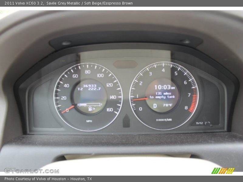 Savile Grey Metallic / Soft Beige/Esspresso Brown 2011 Volvo XC60 3.2